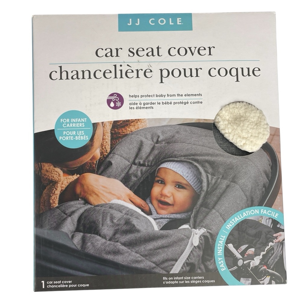 JJ Cole Gray Car Seat Cover for Infant Carriers Heather Grey New in Box